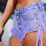 Macaron! Blue Jeans, Denim Shorts Hot Pants, Bottoms, Femme Bottoms - Bohedian.Shop