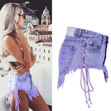 Macaron! Blue Jeans, Denim Shorts Hot Pants, Bottoms, Femme Bottoms - Bohedian.Shop