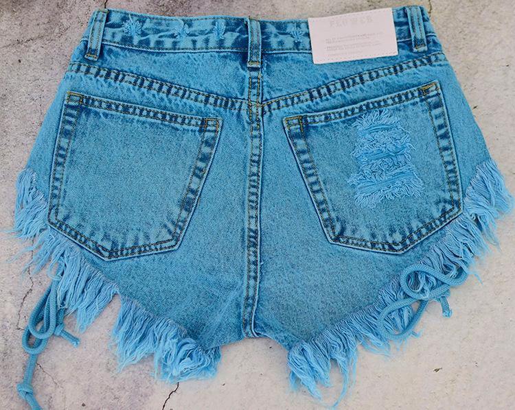 Macaron! Blue Jeans, Denim Shorts Hot Pants, Bottoms, Femme Bottoms - Bohedian.Shop