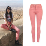 Macaroon! Pink Color Skinny Jeans, Denim, Bottoms, Women Jeans, Femme Bottoms-TownTiger