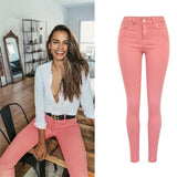 Macaroon! Pink Color Skinny Jeans, Denim, Bottoms, Women Jeans, Femme Bottoms-TownTiger