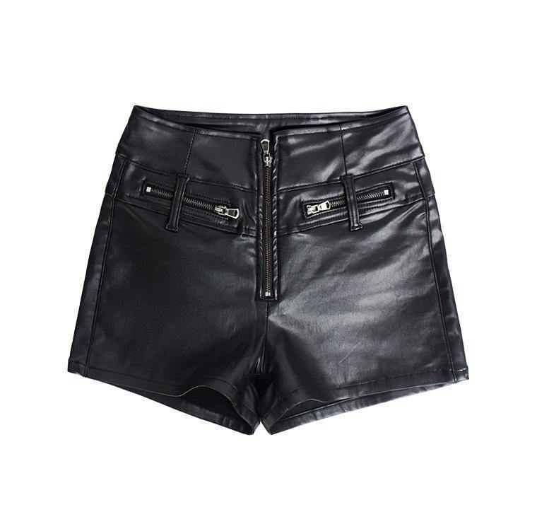 Motorcycle Leather Shorts! PU Leather Shorts, Denim, Bottoms, Women Jeans, Femme Bottoms, Hot Pants-TownTiger