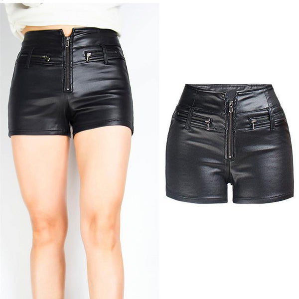 Motorcycle Leather Shorts! PU Leather Shorts, Denim, Bottoms, Women Jeans, Femme Bottoms, Hot Pants-TownTiger