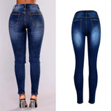 Pearls! Ripped Tight Fit Blue Jeans, Denim Skinny, Bottoms, Women Jeans, Pants Trousers-TownTiger