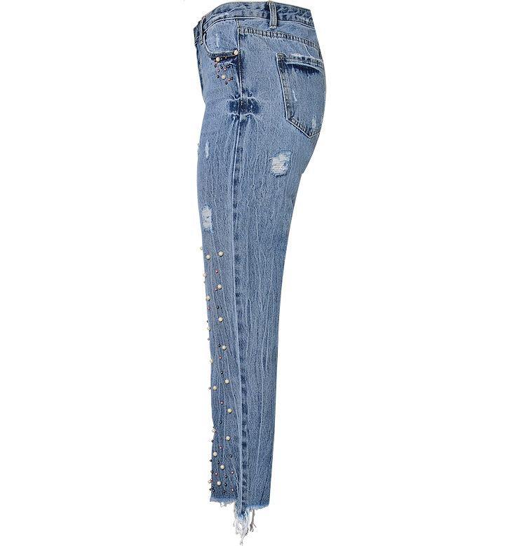 Pearls!Blue Jeans, Denim, Bottoms, Women Jeans, Femme Bottoms, Pants Trousers-TownTiger