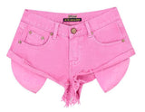 Pink Shorts! Denim Shorts, Women Jeans, Femme Bottoms, Hot Pants Trousers-TownTiger