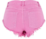 Pink Shorts! Denim Shorts, Women Jeans, Femme Bottoms, Hot Pants Trousers-TownTiger