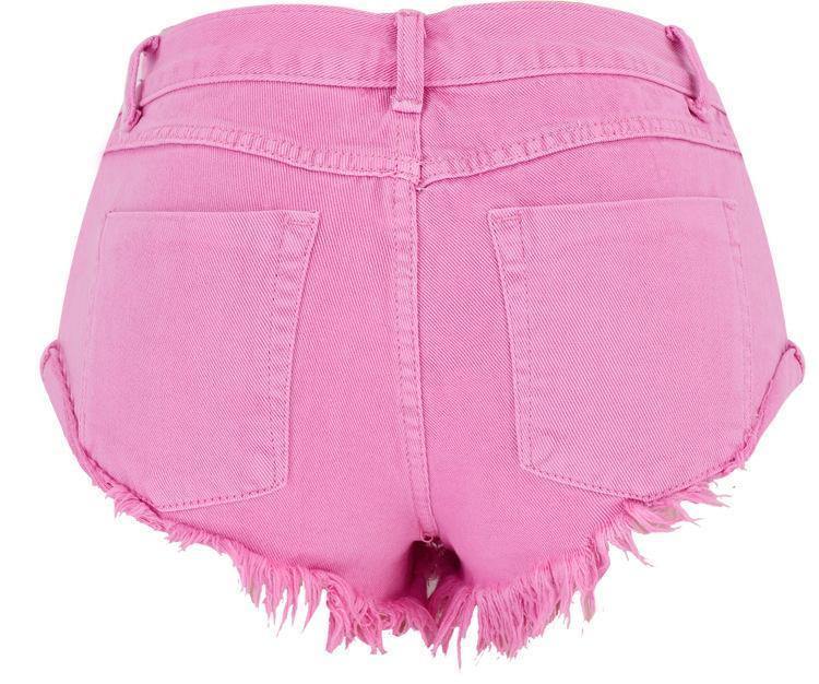 Pink Shorts! Denim Shorts, Women Jeans, Femme Bottoms, Hot Pants Trousers-TownTiger