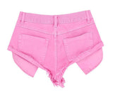 Pink Shorts! Denim Shorts, Women Jeans, Femme Bottoms, Hot Pants Trousers-TownTiger