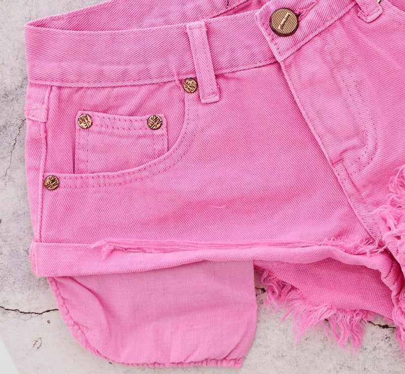 Pink Shorts! Denim Shorts, Women Jeans, Femme Bottoms, Hot Pants Trousers-TownTiger