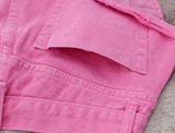 Pink Shorts! Denim Shorts, Women Jeans, Femme Bottoms, Hot Pants Trousers-TownTiger