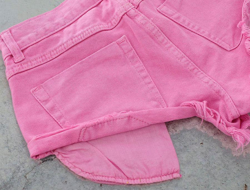 Pink Shorts! Denim Shorts, Women Jeans, Femme Bottoms, Hot Pants Trousers-TownTiger