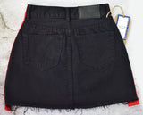 Red Ribbon! Black Jeans Skirt, Denim Skirt, Women Jeans, Femme Bottoms, Hot Skirt - Bohedian.Shop