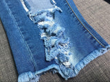 Ripped Five!Blue Jeans, Ripped Denim Five Pants, Bottoms, Women Jeans, Khloé Kardashian-TownTiger