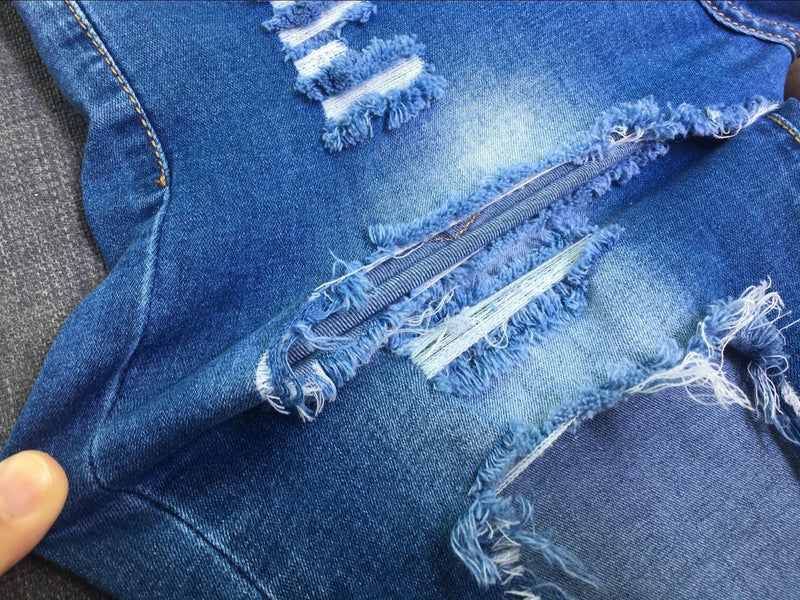 Ripped Five!Blue Jeans, Ripped Denim Five Pants, Bottoms, Women Jeans, Khloé Kardashian-TownTiger