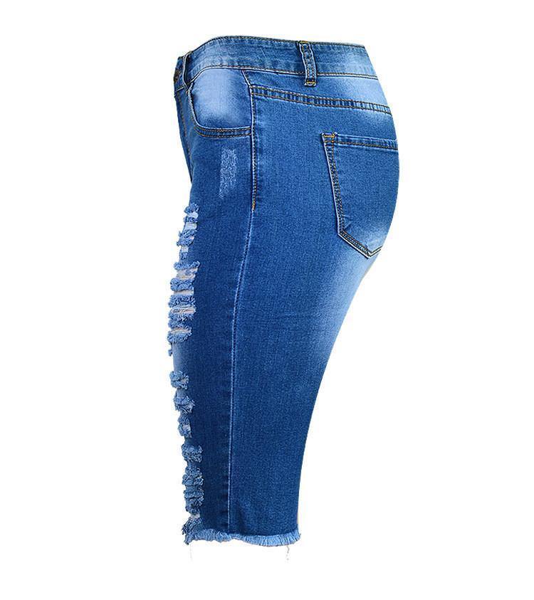 Ripped Five!Blue Jeans, Ripped Denim Five Pants, Bottoms, Women Jeans, Khloé Kardashian-TownTiger