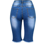 Ripped Five!Blue Jeans, Ripped Denim Five Pants, Bottoms, Women Jeans, Khloé Kardashian-TownTiger