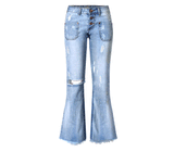 Ripped Wideleg!Blue Jeans, Denim, Bottoms, Women Jeans, Femme Bottoms, Pants Trousers - Bohedian.shop