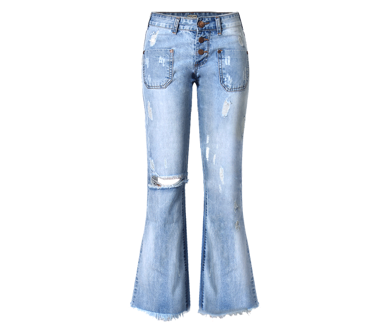 Ripped Wideleg!Blue Jeans, Denim, Bottoms, Women Jeans, Femme Bottoms, Pants Trousers - Bohedian.shop