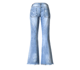 Ripped Wideleg!Blue Jeans, Denim, Bottoms, Women Jeans, Femme Bottoms, Pants Trousers - Bohedian.shop