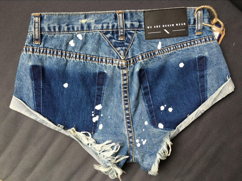 Rolled-up Edge!Blue Jeans, Denim, Bottoms, Women Jeans, Femme Bottoms, Hot Pants - KellyModa Store