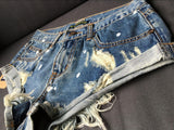 Rolled-up Edge!Blue Jeans, Denim, Bottoms, Women Jeans, Femme Bottoms, Hot Pants - KellyModa Store