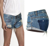 Rolled-up Edge!Blue Jeans, Denim, Bottoms, Women Jeans, Femme Bottoms, Hot Pants - KellyModa Store