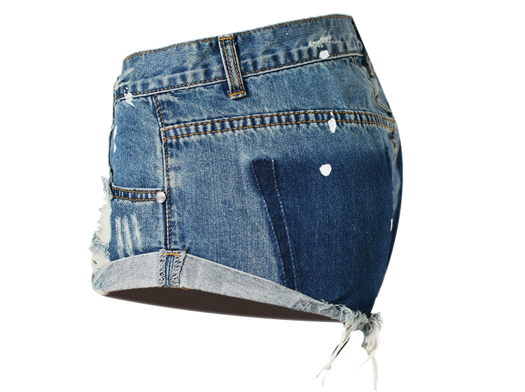 Rolled-up Edge!Blue Jeans, Denim, Bottoms, Women Jeans, Femme Bottoms, Hot Pants - KellyModa Store