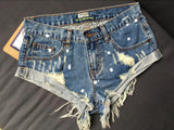 Rolled-up Edge!Blue Jeans, Denim, Bottoms, Women Jeans, Femme Bottoms, Hot Pants - KellyModa Store