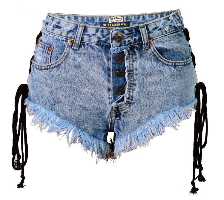 Rope!Blue Jeans Shorts, Denim Shorts, Bottoms, Women Jeans, Femme Bottoms, Hot Pants-TownTiger