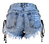 Rope!Blue Jeans Shorts, Denim Shorts, Bottoms, Women Jeans, Femme Bottoms, Hot Pants-TownTiger