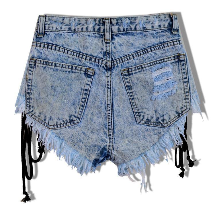 Rope!Blue Jeans Shorts, Denim Shorts, Bottoms, Women Jeans, Femme Bottoms, Hot Pants-TownTiger