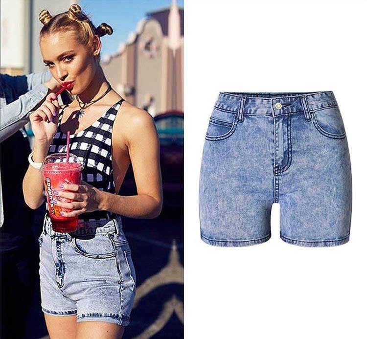 Snow Washed Shorts!Blue Jeans, Denim, Bottoms, Women Jeans, Femme Bottoms, Hot Pants-TownTiger