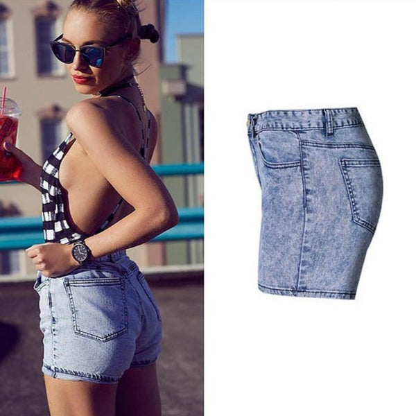 Snow Washed Shorts!Blue Jeans, Denim, Bottoms, Women Jeans, Femme Bottoms, Hot Pants-TownTiger