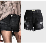 Star! Black Ripped Shorts, Black Jeans, Ripped Denim Hot Pants, Bottoms,Femme Bottoms - Bohedian.Shop