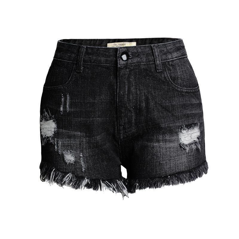 Star! Black Ripped Shorts, Black Jeans, Ripped Denim Hot Pants, Bottoms,Femme Bottoms - Bohedian.Shop