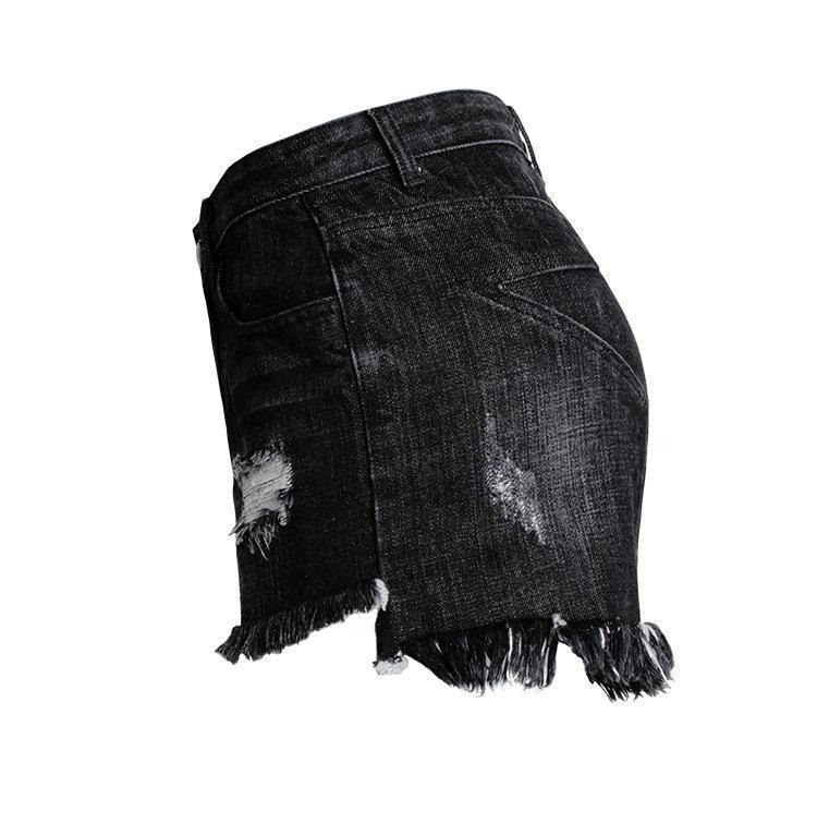 Star! Black Ripped Shorts, Black Jeans, Ripped Denim Hot Pants, Bottoms,Femme Bottoms - Bohedian.Shop