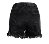 Star! Black Ripped Shorts, Black Jeans, Ripped Denim Hot Pants, Bottoms,Femme Bottoms - Bohedian.Shop