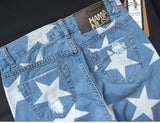 Stars!Ripped Blue Jeans, Nine Denim, Bottoms, Women Jeans, Femme Bottoms, Pants Trousers-TownTiger