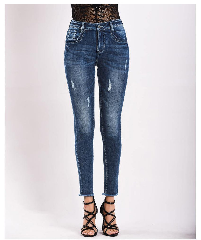 Thick! Blue Skinny Jeans, Winter Denim, Bottoms, Women Jeans, Femme Bottoms, Pants-TownTiger