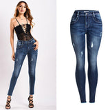 Thick! Blue Skinny Jeans, Winter Denim, Bottoms, Women Jeans, Femme Bottoms, Pants-TownTiger