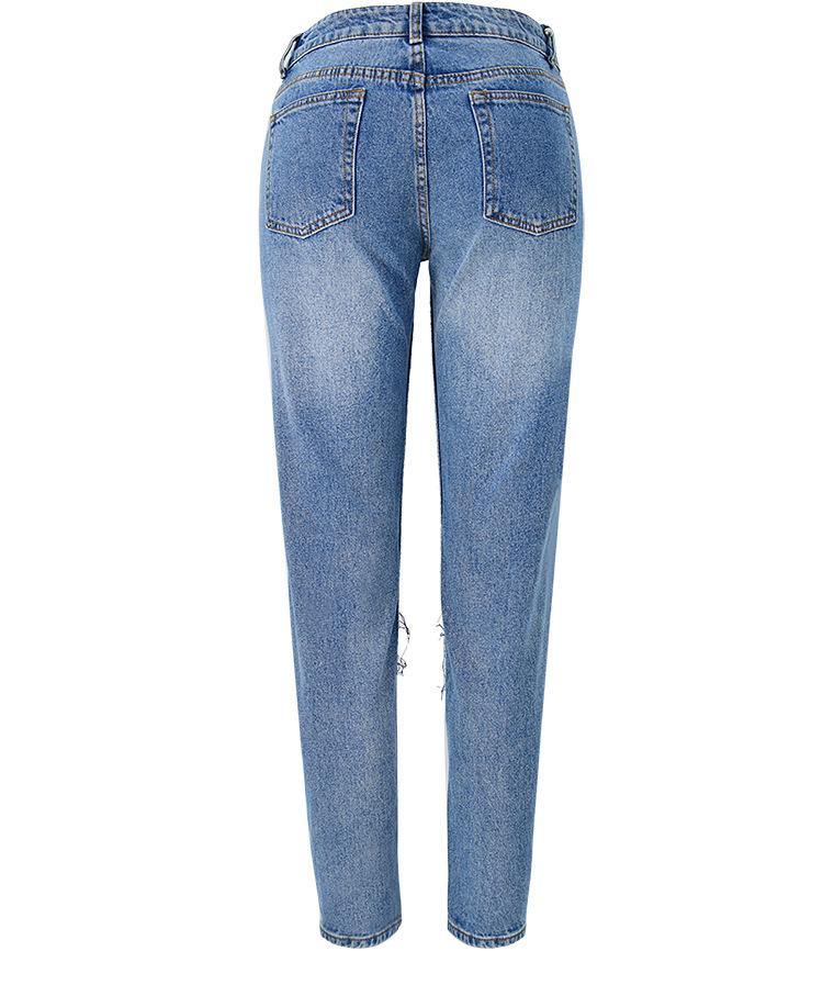 Torn! Ripped Blue Jeans, Denim, Bottoms, Women Jeans, Femme Bottoms, Pants Trousers-TownTiger