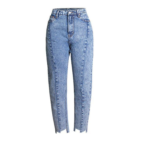 Tough Boy! High-Waisted Blue Jeans, Denim, Bottoms, Women Jeans, Femme Bottoms, Pants - Bohedian.Shop