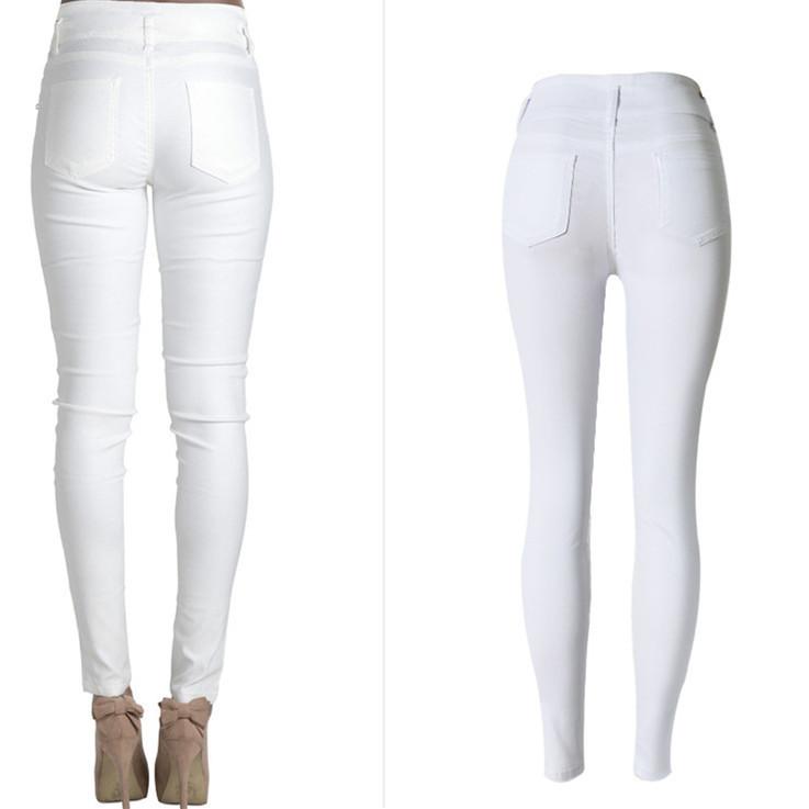 White Skinny Pants! Jeans, Denim, Bottoms, Women Jeans, Femme Bottoms, Legging - KellyModa Store